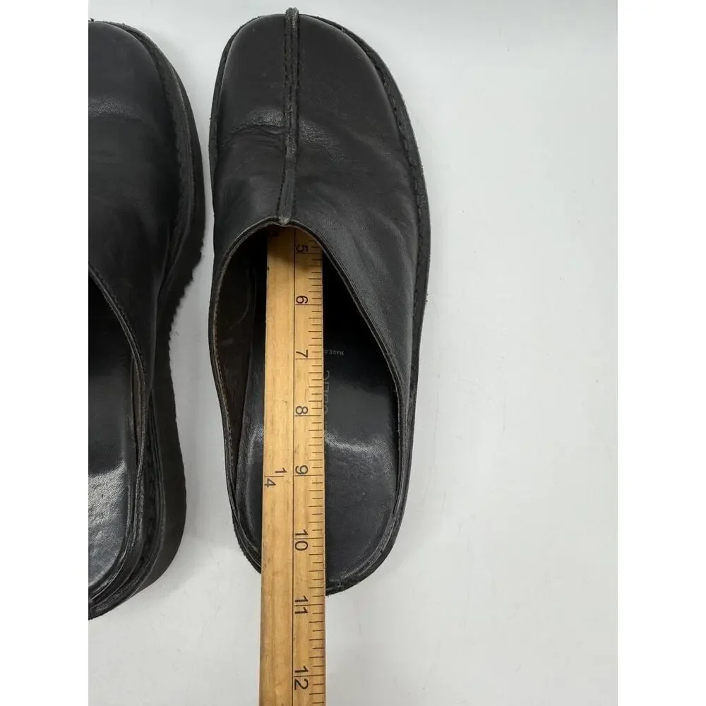 Banana Republic Black Leather Slide Mules Women's Italy Comfort Sandals - Picture 8 of 13